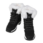 Damen Winterstiefel mit isolierendem Kunstfellkragen und rutschfester Sohle R&B