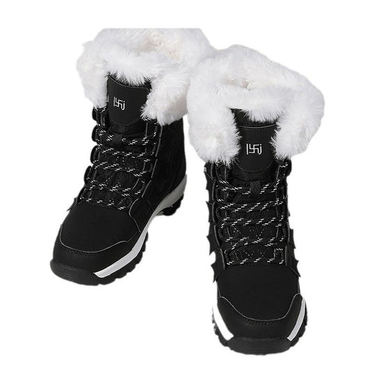 Damen Winterstiefel mit isolierendem Kunstfellkragen und rutschfester Sohle R&B