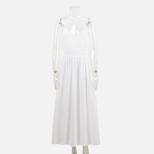 R&B | Neckholder-Kleid aus Baumwolle mit Hosenträgern