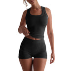 Damen Sportliches Tanktop und Shorts Set R&B