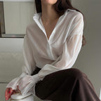 Damen elegante Bluse mit voluminösen Ärmeln R&B