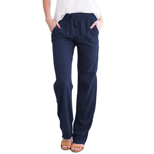 Damen Weite Hose mit elastischem Bund und praktischen Seitentaschen R&B