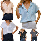 Damen elegant geschnittene Kurzarmbluse R&B