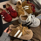 Damen modische Riemchen Sneaker aus Wildleder