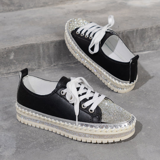 Damen Sneaker mit glitzerndem Material und robuster Sohle R&B