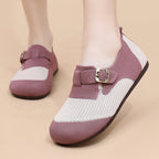 Damen Slip-On Schuhe mit verstellbarem Schnallenverschluss und atmungsaktiver Oberflächenstruktur R&B