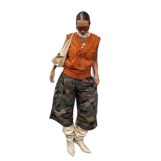 Damen stylische Westen mit praktischen Taschen R&B