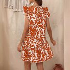 Damen Sommerliches Minikleid mit Rüschen und floralem Druck R&B