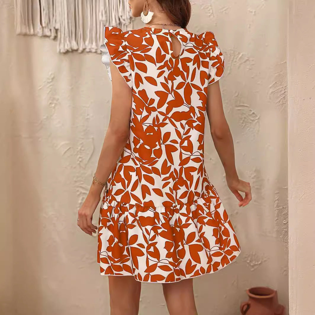 Damen Sommerliches Minikleid mit Rüschen und floralem Druck R&B