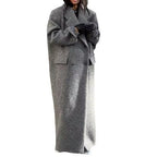 Damen Oversized Wollmantel R&B