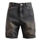 Herren nan Jeansshorts mit Umschlag, mittelhoher Bund und klassischer Taschenaufteilung R&B