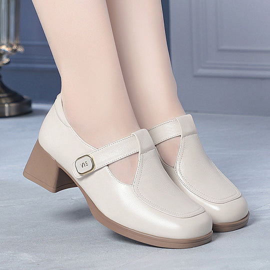 Damen Mary Jane Schuhe mit komfortablem Blockabsatz und modischem Schnallenakzent R&B