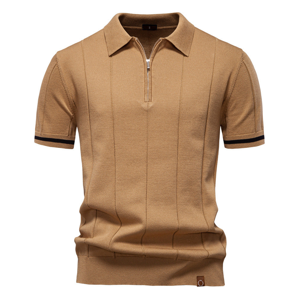 Herren Polohemd mit kurzer Knopfleiste und strukturiertem Design R&B