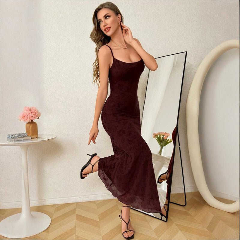 Damen Elegantes Abendkleid mit floralen Akzenten und schmalem Schnitt EB