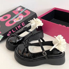 Damen Modische Plateau-Sandalen mit eleganter Blütenapplikation R&B