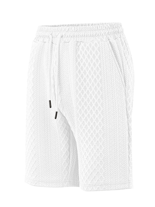 Herren nan strukturierte Lounge-Shorts mit Elastikbund Tunnelzug und seitlichen Eingrifftaschen R&B