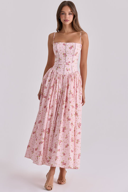 Damen Blumiges Midi-Kleid mit raffiniertem Schnitt R&B