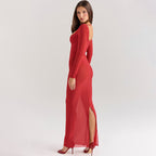 Damen transparentes Maxikleid mit figurformendem Schnitt R&B