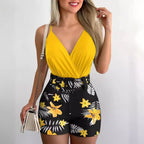 Damen Schickes Jumpsuit mit floralem Muster und Gürtel R&B