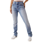 Damen High-Waist Slim Fit Jeans mit elegantem Knopfdetail R&B