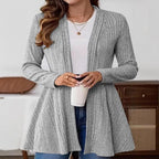 Damen Strickjacke mit asymmetrischem Design und offener Vorderseite