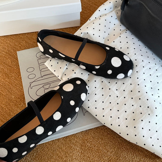 Damen Ballerinas mit dekorativem Punktmuster und rutschfester Sohle R&B