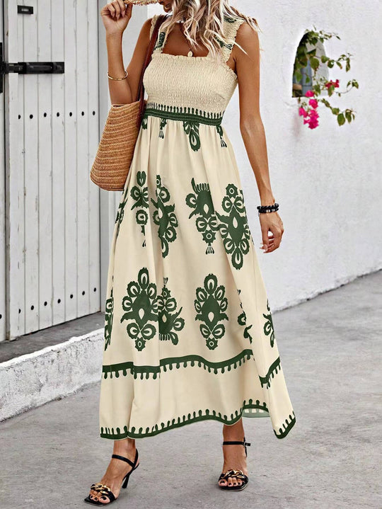 R&B | Bedrucktes Brustwickelkleid im Urlaubsstil