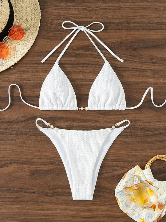 Damen Triangel-Bikini mit modischen Schnürdetails und eleganten Akzenten R&B