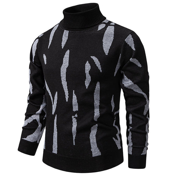 Herren modischer Rollkragenpullover mit auffälligem Muster R&B