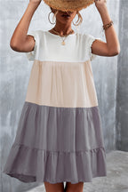 Damen lässiges Sommerkleid mit Rüschendetails und fließendem Schnitt R&B