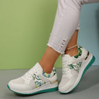 Damen Sportliche Sneakers mit floralem Design und atmungsaktivem Obermaterial R&B