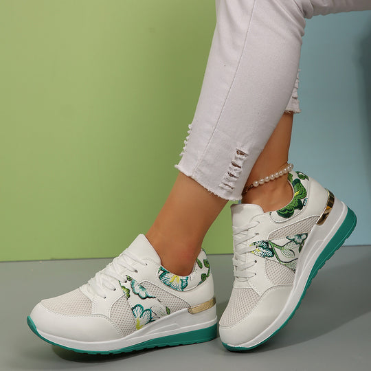 Damen Sportliche Sneakers mit floralem Design und atmungsaktivem Obermaterial R&B