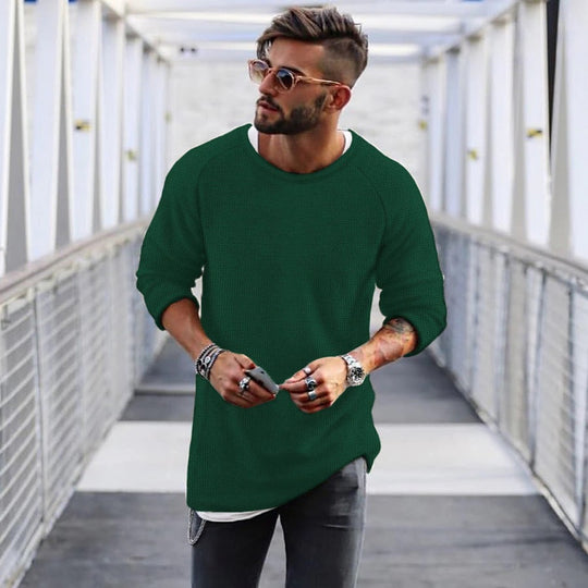 Herren lässiger Pullover mit innovativem Strickmuster R&B