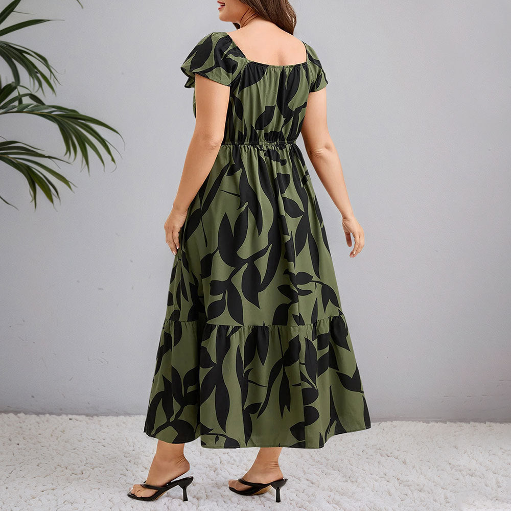 Damen Maxikleid mit floralem Muster und taillierter Silhouette R&B