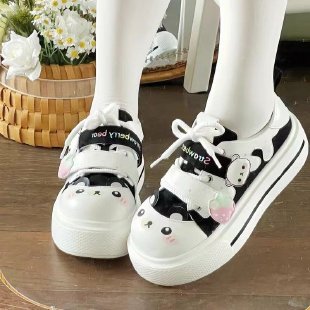 Damen Sneaker mit verspielten Tiermotiven und doppeltem Klettverschluss R&B