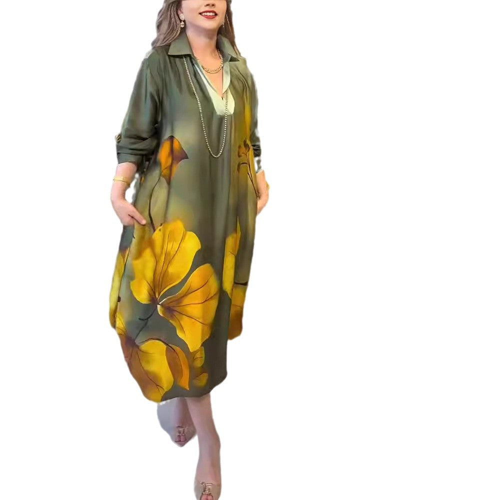Damen Blütenmuster Maxikleid Heidi-Mode
