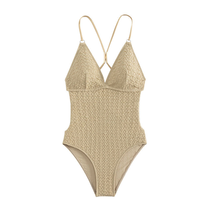 Damen Einteiler Badeanzug mit elegantem Rüschendesign