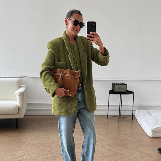 Damen lässiger Oversized Blazer aus hochwertigem Material R&B
