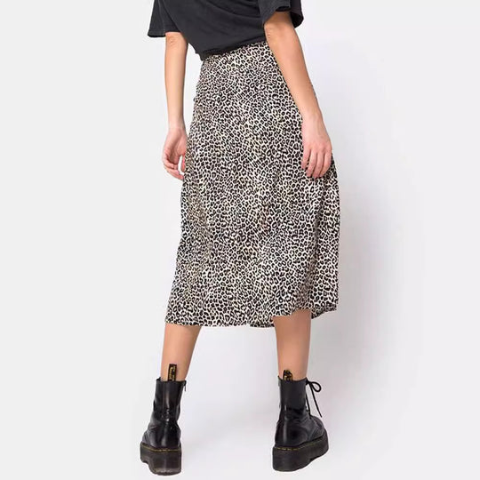 Damen Midirock mit tierischem Print R&B