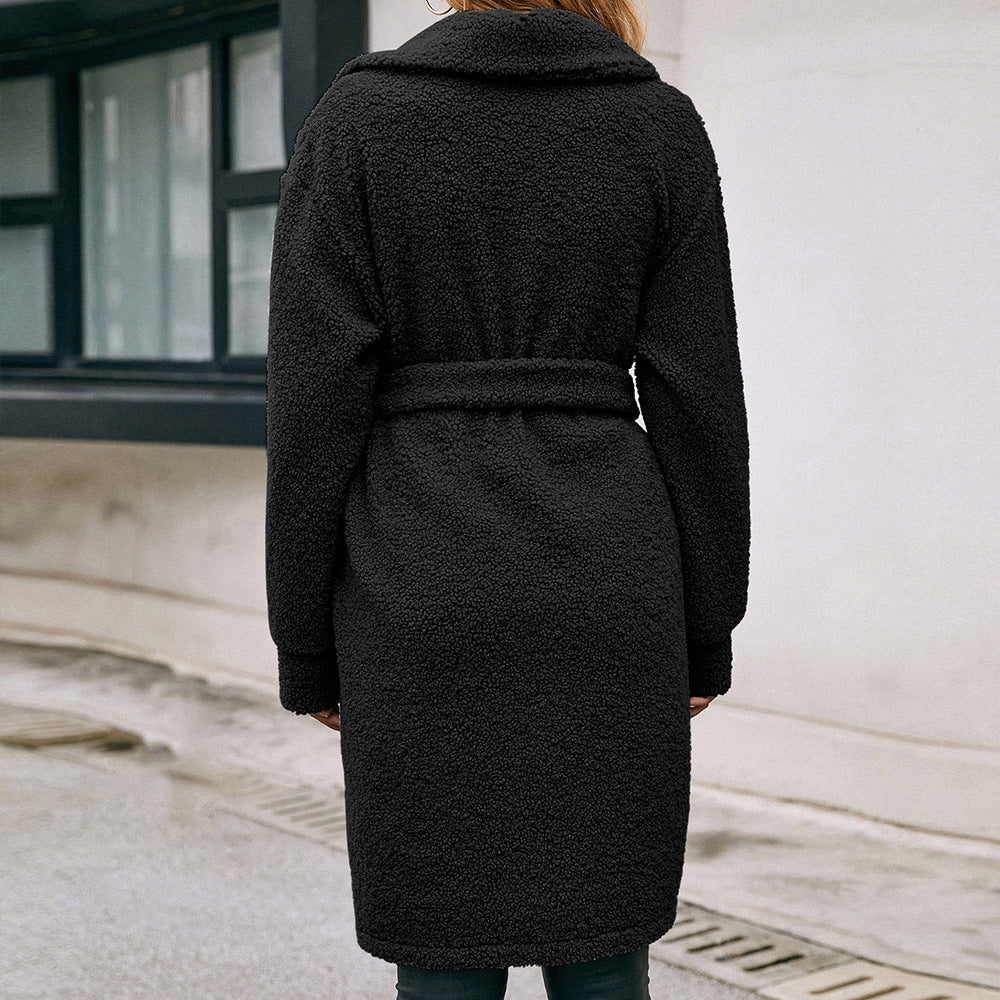 Damen Kuschelige Teddyjacke mit großzügigen Taschen und Knopfdetails R&B