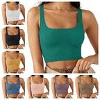 Damen cropped Top mit breiten Trägern und feinem Rippenmuster R&B