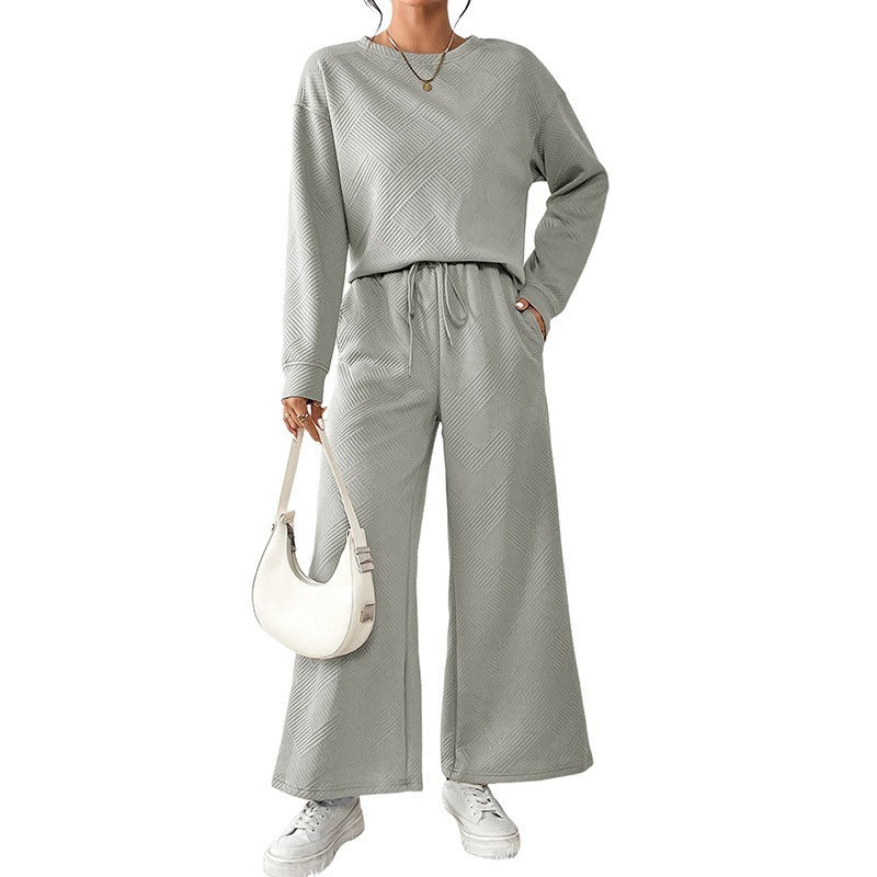 Damen Lässiges Sweater-Set mit weitem Schnitt und praktischen Bindegürteln R&B