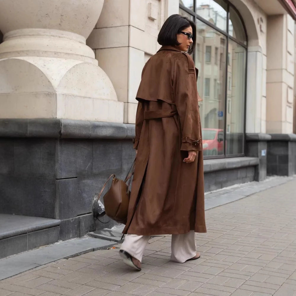 Damen Modische Kurzjacke im Biker-Stil mit grossem Kragen und Gürteldetail R&B