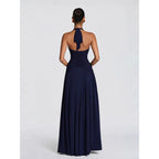 Damen Maxikleid mit raffiniertem Wickeldesign und elegantem Taillenbund R&B