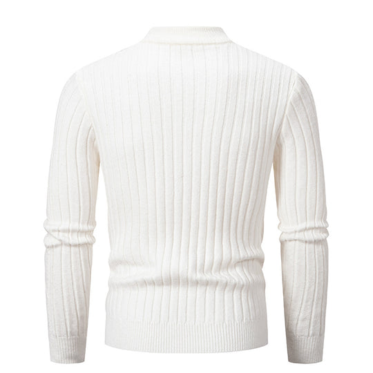 Herren eleganter Strickpullover mit modernem Zopfdesign R&B