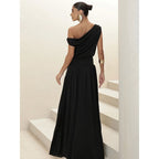 Damen Elegantes Maxikleid mit Drapier-Details R&B