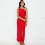 Damen Asymmetrisches Maxikleid mit Rüschendetails