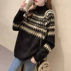 Damen Modischer Pullover mit geometrischem Fair-Isle-Muster R&B