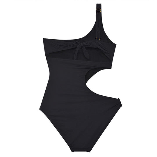 Damen Einteiler Badeanzug mit asymmetrischem Schnitt und eleganten Cut-Outs R&B
