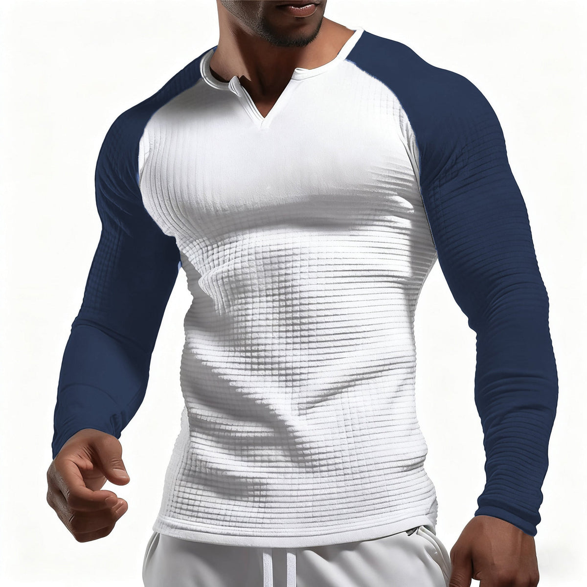 Herren Langarmshirt mit innovativem Strukturdesign R&B